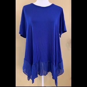 Royal Blue Flirty Top. 1X